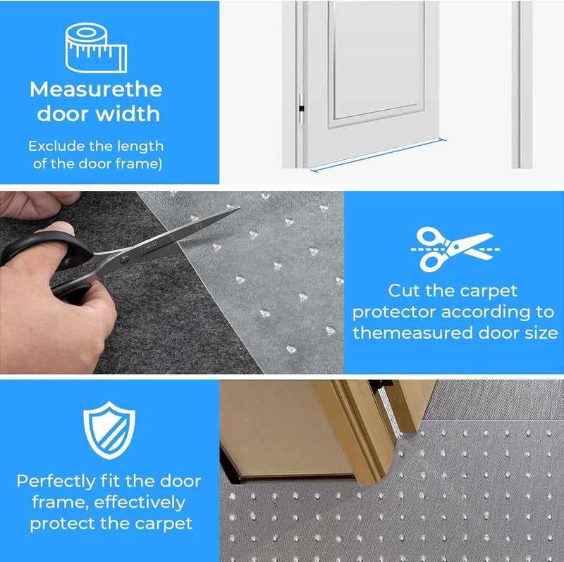 THAMIAO Carpet Protector for Pets Cat Scratch Carpet Protector Easy to Cut Plastic mat for Carpet Anti Scratch Under Door Mat Carpet Scratch Stopper from Cat Dog Scratching 3.6FT (Clear, 3pcs) - Image 3